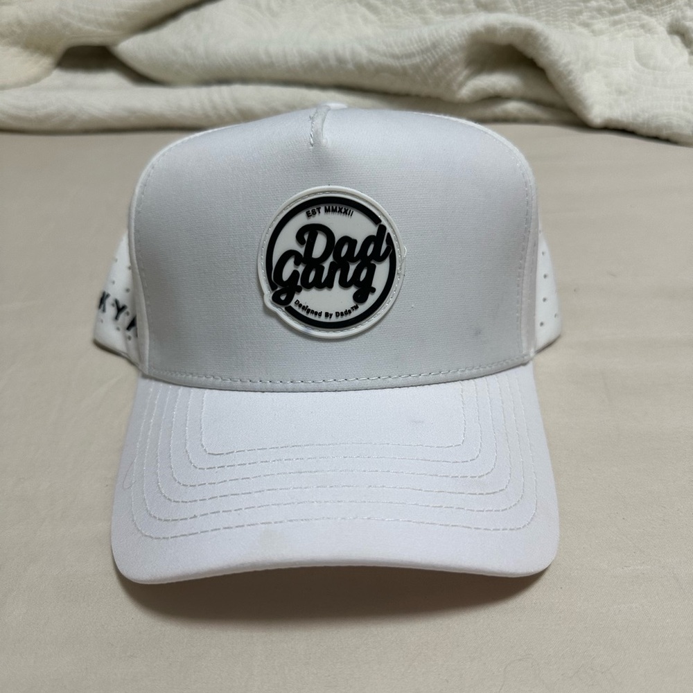 White Athletic Dad Gang Seal Hat